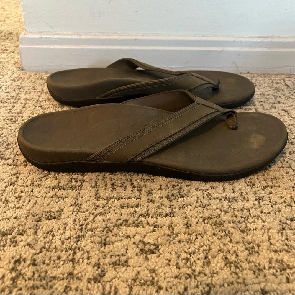 Vionic Metallic Brown Tide Toe Post Thong Sandals Size 13 Men’s